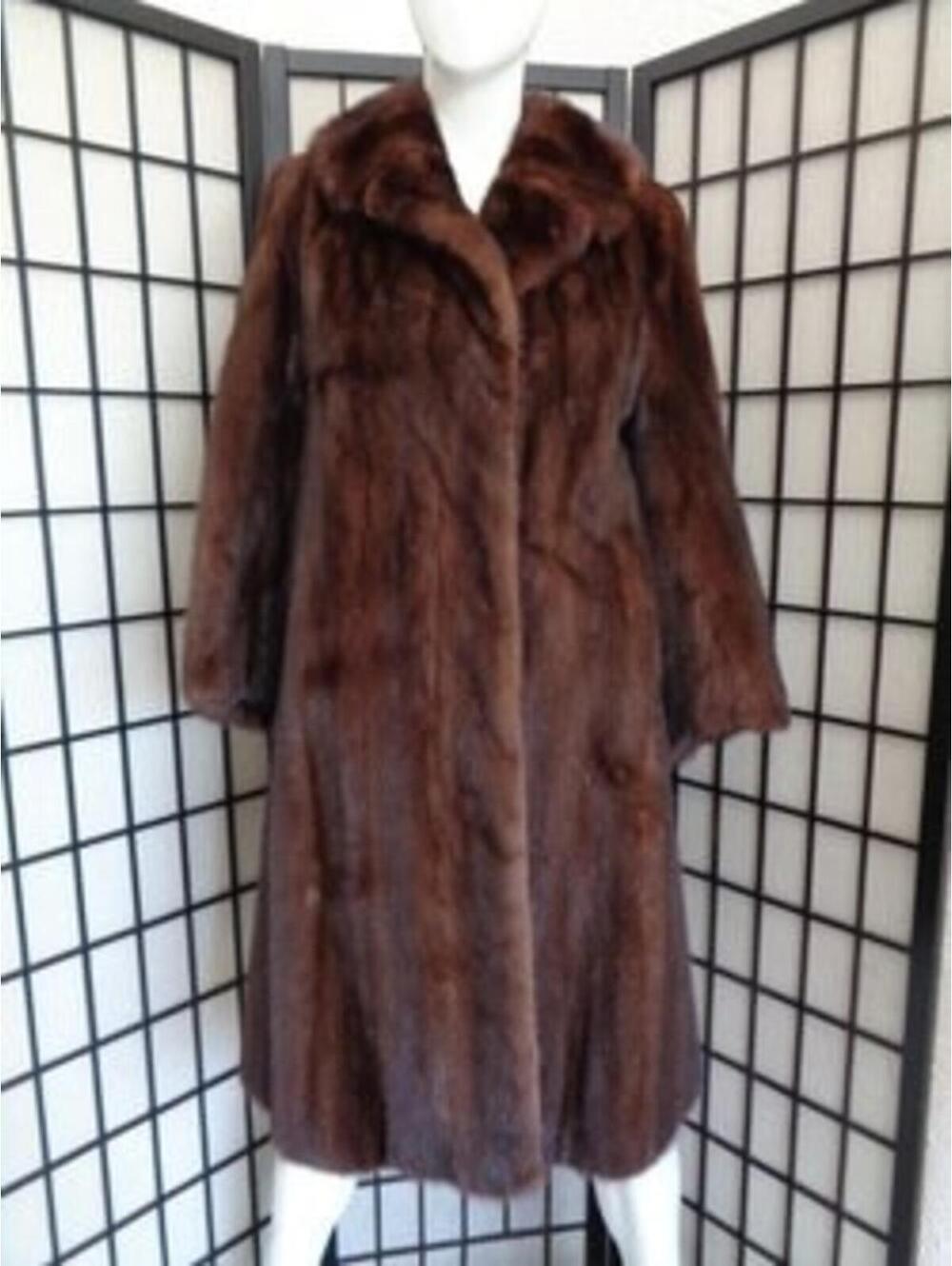 Excellent Canadian Mahogany Mink Fur Coat Jacket Women Woman Size 4 Petite Size